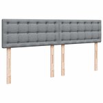 vidaXL Sommier à lattes de lit avec matelas Gris clair 180x200cm Tissu