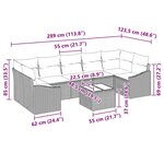 vidaXL Ensemble de canapé de jardin 8 Pièces Noir  Crème 55 x 55 x 37 cm