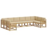 vidaXL Ensemble de canapés d'extérieur 10 Pièces Blanc et Beige