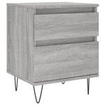 vidaXL Tables de chevet 2 Pièces sonoma gris 40x35x50 cm bois ingénierie