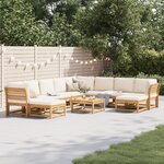 vidaXL Salon de jardin avec coussins 11 Pièces bois massif d'acacia