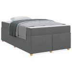 vidaXL Cadre de lit avec matelas Gris foncé 120 x 190 cm tissu