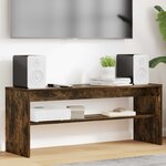 vidaXL Meuble TV Chêne fumé 100 x 30 x 40 cm Bois d'ingénierie
