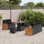 vidaXL Ensemble de canapé de jardin avec coussin 8 Pièces Noir