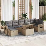 vidaXL Salon de jardin avec coussins 8 Pièces beige résine tressée
