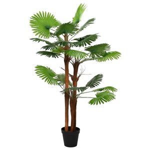 vidaXL Palmier Artificiel avec Feuilles en Éventail Vert