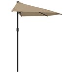 vidaXL Parasol de balcon avec mât en aluminium Taupe 270x144 cm Demi