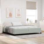 vidaXL Lit boxspring avec matelas Gris clair 200 x 200 cm Velours