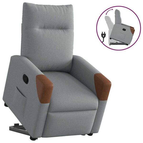 vidaXL Fauteuil inclinable Gris clair Tissu