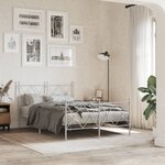vidaXL Cadre de lit métal sans matelas et pied de lit blanc 120x200 cm