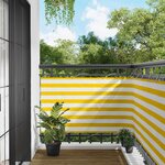vidaXL Écran de balcon Jaune et blanc 100 x 700 cm Tissu Oxford