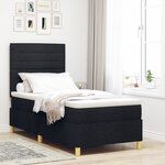 vidaXL Lit Box Spring avec Matelas & LED Noir 80x200 cm Tissu
