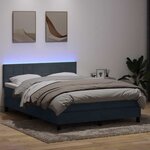 vidaXL Sommier à lattes de lit et matelas et LED gris foncé 160x210cm velours