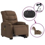 vidaXL Fauteuil inclinable de massage électrique Marron Tissu