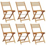 vidaXL Chaises de jardin pliantes lot de 6 beige bois d'acacia massif