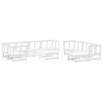 vidaXL Salon de jardin 10 Pièces Blanc Bois de pin massif