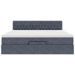 VidaXL Cadre de lit ottoman avec matelas gris foncé 180x200 cm velours