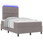 vidaXL Lit à ressorts avec matelas avec LED Taupe 120 x 200 cm tissu