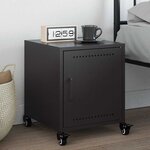 vidaXL Table de chevet noir 36x39x43 5 cm acier