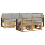 vidaXL Ensemble de canapés d'extérieur 7 Pièces Blanc et gris clair