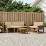 vidaXL Ensemble de canapés d'extérieur 6 Pièces Naturel et Beige