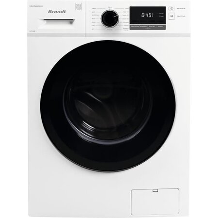 Lave-linge hublot BRANDT LLC124W - 12 kg - Induction - 1400 trs/min - Blanc