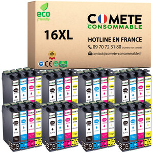 COMETE, Entreprise Française- 16XL - pack 32 Cartouches Compatibles EPSON