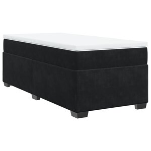 vidaXL Sommier à lattes de lit avec matelas Noir 90x200 cm Velours