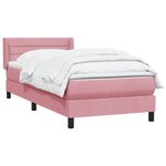vidaXL Sommier à lattes de lit avec matelas rose 80x220 cm velours