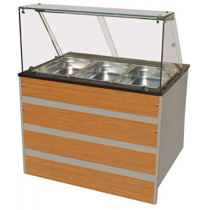 Buffet chaud - 3 ou 4 gn 1/1 - combisteel -  - acier inoxydable1070 mm 1400x800x850/1350mm