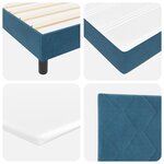 Lit avec sommier et matelas vidaXL Bleu foncé 200x200 cm Velours
