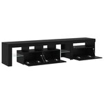 Meubles TV vidaXL 2 Pièces avec Lumières LED en Chêne Noir et Bois d'Ingénierie