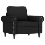 vidaXL Fauteuil avec repose-pied Noir 60 cm Velours