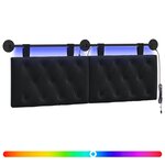 vidaXL Tête de lit suspendue Noir Velours