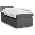 vidaXL Sommier à lattes de lit avec matelas Gris foncé 80x200 cm Tissu