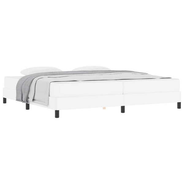 vidaXL Cadre de lit avec matelas Blanc pur 200 x 200 cm tissu