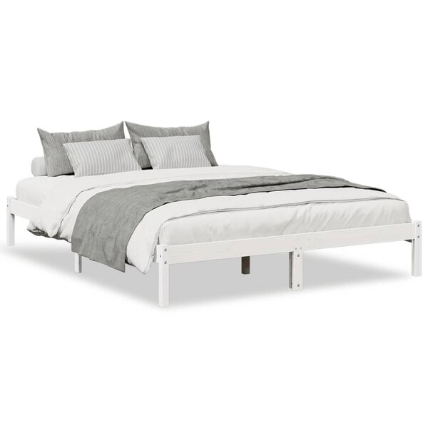 vidaXL Cadre de lit extra long sans matelas 160x220 cm bois massif pin