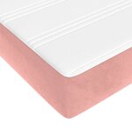 vidaXL Sommier à lattes de lit avec matelas Rose 180x200 cm Velours