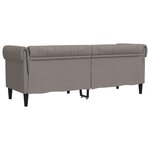 vidaXL Canapé Chesterfield 3 places taupe tissu