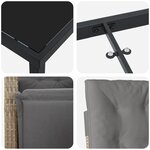 Ensemble de salle à manger de jardin 7 pièces avec coussins Rattan poly beige