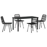 vidaXL Ensemble de salle à manger pour jardin 5 Pièces Noir