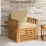 vidaXL Canapé d’extérieur Bois d'acacia massif et polyester Naturel