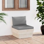 Vidaxl canapé central palette de jardin avec coussins épicéa imprégné