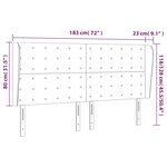 vidaXL Tête de lit avec oreilles Noir 183x23x118/128 cm Similicuir