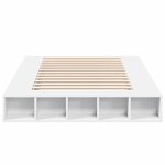 vidaXL Cadre de lit blanc 120x200 cm bois d'ingénierie