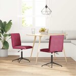 vidaXL Chaises à manger lot de 2 Rouge bordeaux Velours