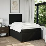vidaXL Sommier à lattes de lit avec matelas noir 120x190 cm tissu