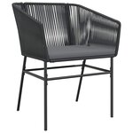 vidaXL Ensemble à manger de jardin coussins 7Pièces noir poly rotin verre