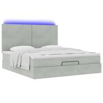 VidaXL Cadre de lit ottoman et matelas gris clair 160x200cm velours