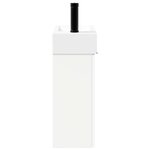 vidaXL Meuble de salle de bain avec robinet Blanc 45 5 x 22 5 x 84 cm